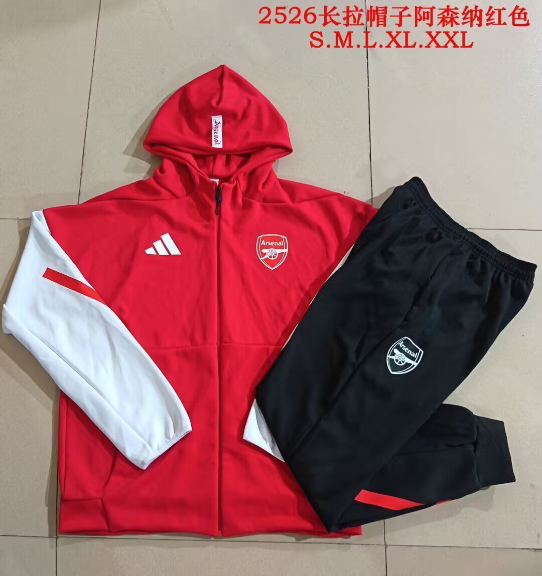 AAA Quality Arsenal 25/26 Hoodie Tracksuit - Red/White